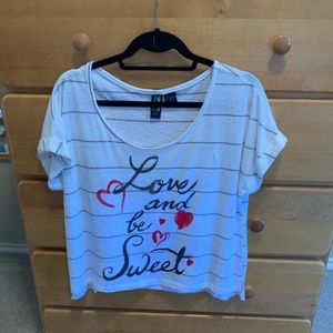 Love and be Sweet striped t-shirt